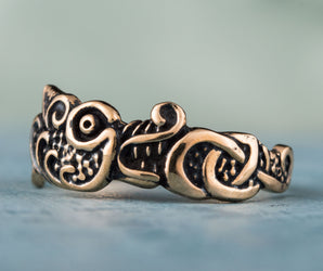 Fenrir Ring Handmade Bronze Unique Norse Jewelry