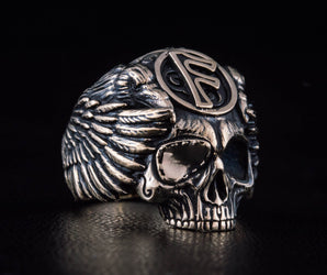 Odin Ring with Ansuz Rune Symbol Ring Bronze Unique Handmade Jewelry