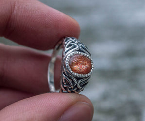 Fashion with Sunstone Ring Sterling Silver Unique Handmade Jewelry