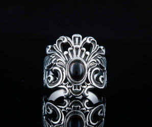 Handmade Ring with Garnet Sterling Silver Fashion Jewelry