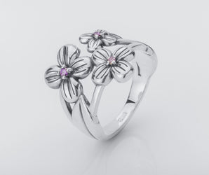 Flowers Nature Ring with Gemstones