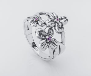 Flowers Nature Ring with Gemstones