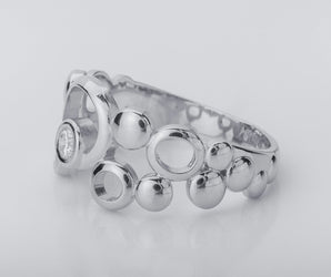 Oxygen Bubbles Ring, Rhodium Plated 925 Silver