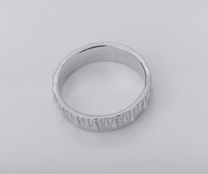 Molten Wax Band Ring, Rhodium plated 925 silver