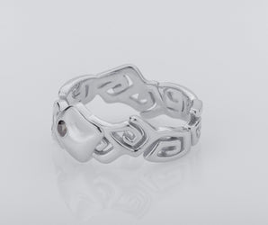 Sea Wave on the Shore Ring with Gem, 925 silver