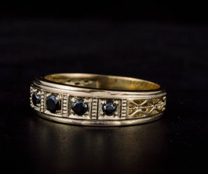 14K Gold Ring with Cubic Zirconia Gem Unique Fashion Jewelry