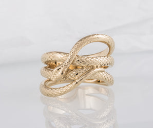 Gold Snake Unique Animal Ring Handcrafted Jewelry
