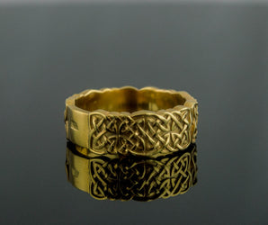 Gold Norse Ornament Ring Unique Jewelry
