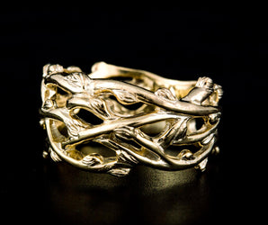 14K Gold Plexus Branches Ring Norse Jewelry