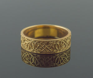 Urnes Ornament Ring Gold Handcrafted Jewelry