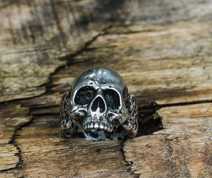Skull Sterling Silver Biker Ring Unique Jewelry