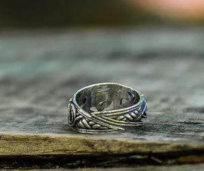 Jormungandr Ring Sterling Silver Handcrafted Norse Jewelry