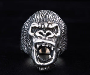 Ape Sterling Silver Animal Monkey Ring Unique Jewelry