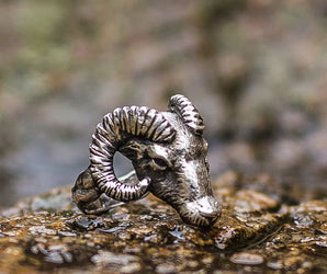 Ram Ring Sterling Silver Unique Animal Jewelry