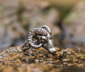 Ram Ring Sterling Silver Unique Animal Jewelry