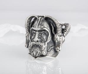 Thor with Goats Unique Massive Sterling Silver Viking Ring