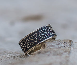 Triquetra Symbol Sterling Silver Celtic Ring