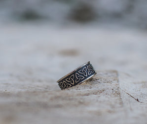 Triquetra Symbol Sterling Silver Celtic Ring
