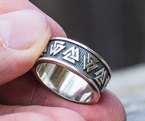 Valknut Symbol Ring Sterling Silver Viking Jewelry