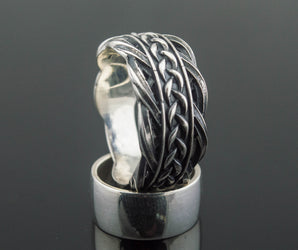 Unique Ring with Viking Ornament Scandinavian Jewelry