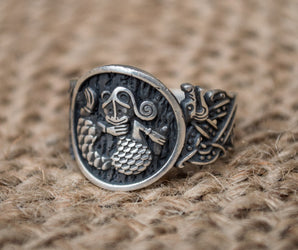Animal Symbol with Norse Ornament Sterling Silver Unique Jewelry