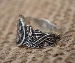 Animal Symbol with Norse Ornament Sterling Silver Unique Jewelry