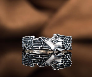 Fenrir Ring Handcrafted Sterling Silver Viking Jewelry