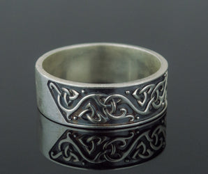 Beautiful Ornament Ring Sterling Silver Viking Jewelry