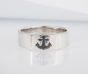 Anchor Symbol RingSterling Silver Handmade Jewelry