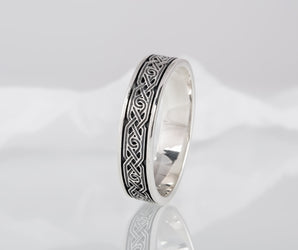 Ring with Ornament Sterling Silver Viking Jewelry