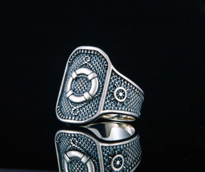 Ring with Lifebuoy Sterling Silver Handcrafted Jewelry