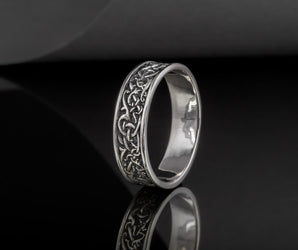 Norse Ornament Ring Sterling Silver Handcrafted Jewelry