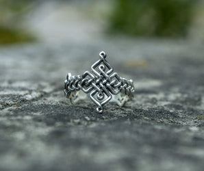Unique Handcrafted Ornament Ring Sterling Silver Viking Jewelry