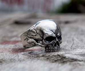 Skull Biker Ring Sterling Silver Handcrafted Jewelry