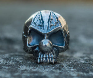 Clown Skull Ring Sterling Silver Unique Handmade Jewelry