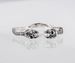 Skulls Ring Sterling Silver Unique Viking Workshop Jewelry