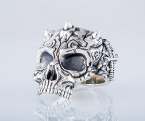 Skull Ring Sterling SIlver Biker Handcrafted Jewelry