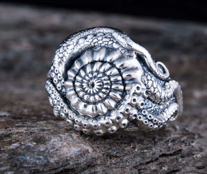 Handcrafted Shell Ring Sterling Silver Unique Jewelry