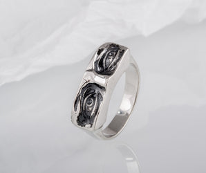 David Eyes Ring, Sterling Silver Handmade Jewelry