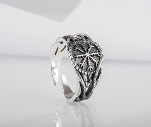 Ring with Helm of Awe Sterling Silver Handmade Jewelry