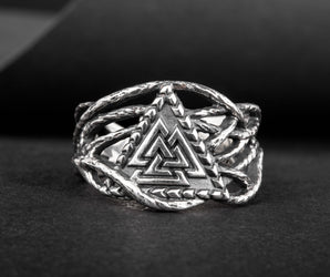 Ring with Valknut Sterling Silver Handmade Jewelry