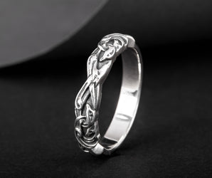 Ring with Viking Ornament Sterling Silver Jewelry