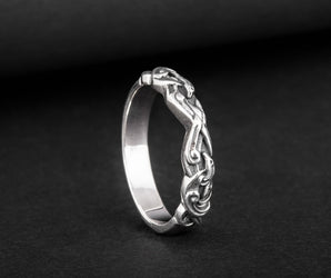Ring with Viking Ornament Sterling Silver Jewelry