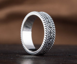 Ring with Ornament Sterling Silver Handcrafted Jewelry