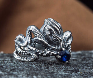 Spider Ring with Cubic Zirconia Sterling Silver Handmade Jewelry