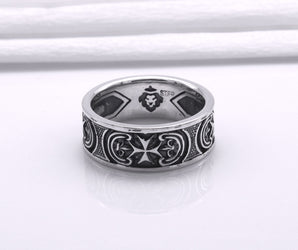 Sterling Silver Maltese Cross Ring, Handcrafted Men Jewelry