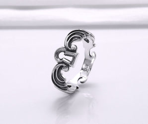 Sterling Silver Keyhole Band Ring, Handcrafted Fashion Jewelry