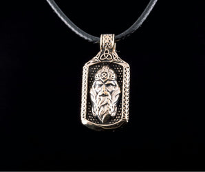 Odin Pendant with Viking Symbol Bronze Jewelry