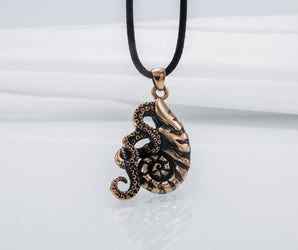Octopus in Shell Pendant Bronze Jewelry