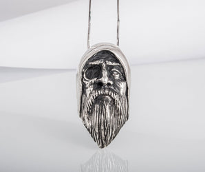 Odin Allfather Sterling Silver Pendant Viking Amulet